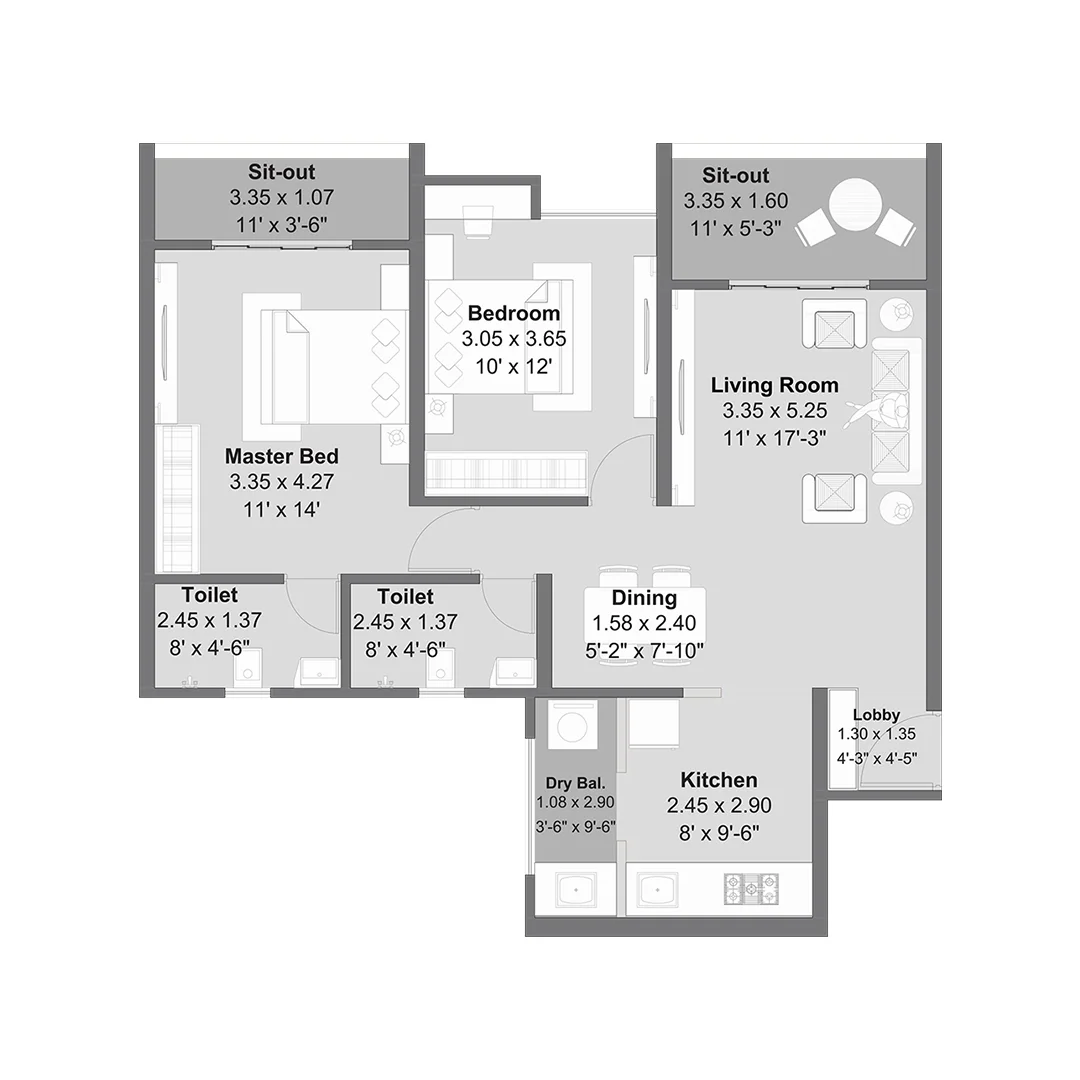 Kohoinoor-West-View-2BHK